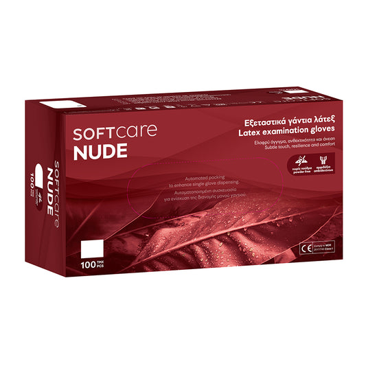 Γάντια Latex Soft Care NUDE χωρίς πούδρα - λευκά (100τεμ) - 110_202