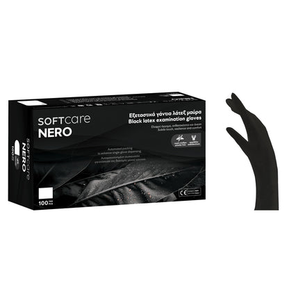 Γάντια Latex Soft Care NERO χωρίς πούδρα - μαύρα (100τεμ) - 110_204